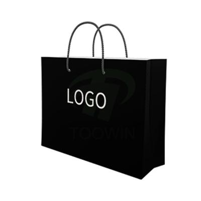 China Recyclable Paper Bag Custom Printed Clothing Gift Shopping Bag With Your Own Logo Clothing Shopping Bag for sale