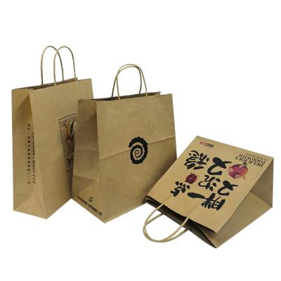 China Recycled Materials Wine Paper Bag Customization Kraft Paper Gold Hot Stamping Paper Bag With Clear Window for sale