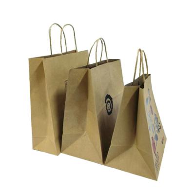 China Recycled Materials Open Custom Kraft Paper China Paper Bag Tote With Your Own Logo Shopping Bag Packaging for sale