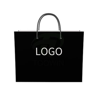 China Recycled Materials Paper Shopping Bag Logo Gift Jewelry Watch Eyewear Luxury Delicate Cardboard Printed Kraft Packaging Bag for sale