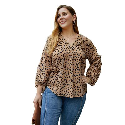 China Anti-pilling fall/winter fashion blouses in plus sizes and spotted tops for sale