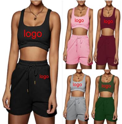 China QUICK DRY Custom Logo Solid Color Vest Sports Short Sets for sale