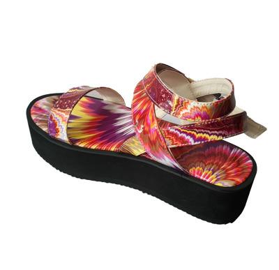 China Latest Fashion Ladies Summer Increased Tie Dye Sandal for sale