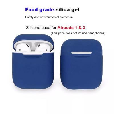 China Soft\Comfortable\Safety\Flexible Contact Us Dropship Wholesale Food Grade Silicone Cover Device For Airpods 1 2 Earphone Case Radio Tooth Blue Earphone for sale