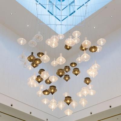 China Lighting works large European-style hotel hanging glass luxury chandelier wedding elegant chandelier for sale