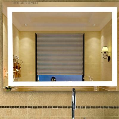 China Luxury Wall Mounted Smart LED Mirror Hotel Mirror Led Vanity Bathroom Mirror for sale