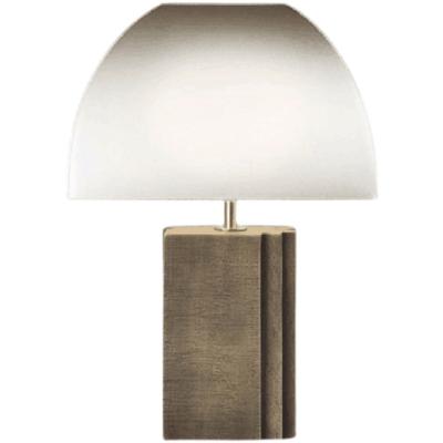 China Lighting Works Modern Home Decor Bedside Fabric Shade Reading Metal Table Lamps For Bedroom for sale