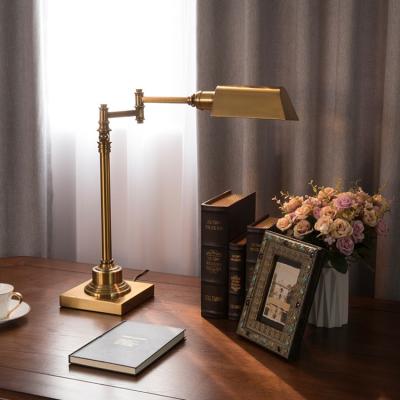 China Lighting Works Home Decor Bed Side Iron Shade Metal Table Lamps Modern Luxury Reading Lights For Bedroom for sale