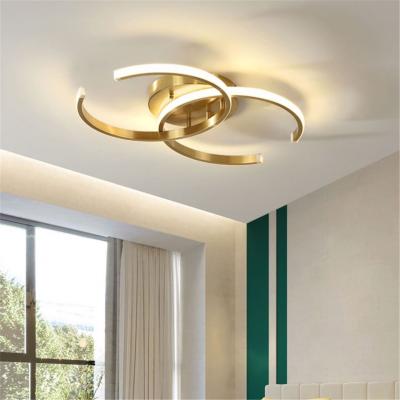 China Lighting Functions 2021 Decorate Living Room Modern Gold Iron Round Led Light For Ceiling for sale