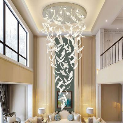 China Function Lighting Led Living Room Light Ceiling Lamps Customized Stainless Steel Ceiling Plate Pendant Light Chandelier For Hotel Home for sale