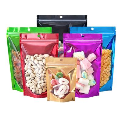 China Custom Printing Gold Aluminum Foil Zipper Lock Bags Moisture Proof Stand Up Pouch For Food Packaging for sale