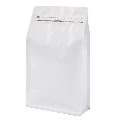 China Moisture Proof Four Side Seal 200g Coffee Beans Bag With Flat Bottom Zipper Valve for sale