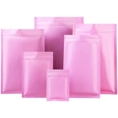 China Matte Pink Easy Lock Packaging Aluminum Foil Finish Smell Proof No Moisture Proof No Pringting 3.5 Small Bag for sale