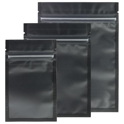 China Smell Proof Recyclable Biodegradable Plastic Resealable Small Poly Bag Printed Clear Front Clear Black Ziplock Bag for sale