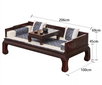 China Chinese Style Arhat Three Piece Sofa Bed Living Room Antique Furniture Convertible Sofa Couch Solid Wood Pineapple Three Piece Standing Strong And Durable Bed Small for sale