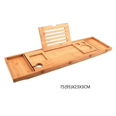 China Multi-function hotel shelf mobile phone shelf (the other) bathroom adjustable bamboo telescopic non-slip shelf European style bracket bathtub for sale