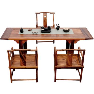 China Simple and Modern All Modern Chinese Boss Desk New Chinese Black Walnut Office Study Solid Wood North American Desk and Chair Combination for sale