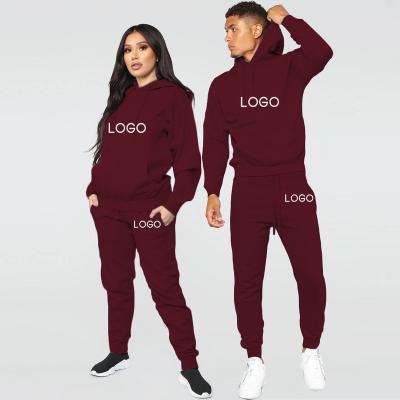 China Breathable Plus Size Jogging Hoodies And Tracksuits Sport Suits Unisex Custom Cotton Sweatsuit for sale