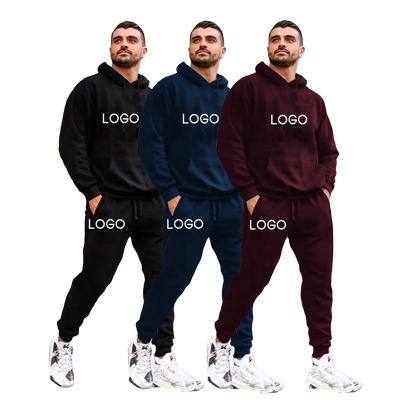 China Wholesale Custom Made Empty Breathable Tracksuit Logo Two Piece Hoodie Gym Unisex Tracksuits for sale