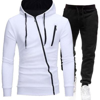 China Wholesale Jogging Full Logo Men Zipped Hoodies Two Pieces Breathable Custom Sportswear Tracksuit Sweatsuit for sale