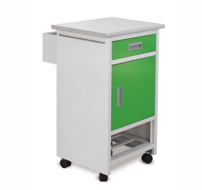 China Modern UPGRADE Hospital Bedside Cabinet Steel And Wood Locker With Casters for sale