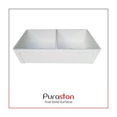 China Without Faucet Puraston 2.0 Bowl Durable Durable Resin Farmhouse Butler Stone Kitchen Sink For USA UK for sale