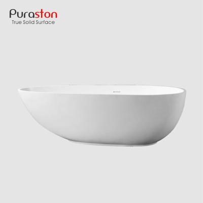 China New China Puraston Suppliers Matte White Portable Plastic Artificial Stone Bathtub Embedded For Adult for sale