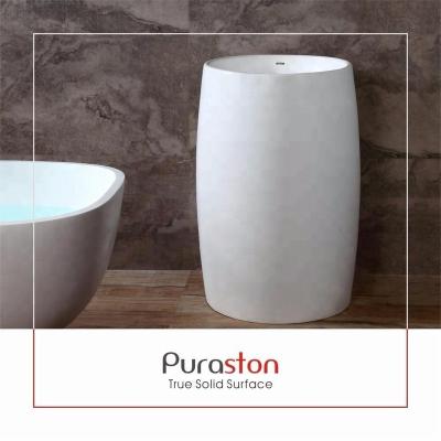 China 2023 modern luxury white acrylic western hand wash basin of the toilet room for sale