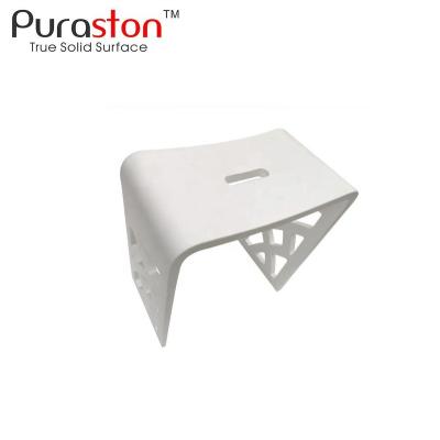 China Pure Acrylic White Durable Artificial Stone Bathroom Shower Stool for sale