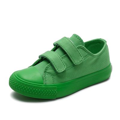 China Children's tennis boys children's shoe green canvas big girl round non-slip candy color casual shoes for sale