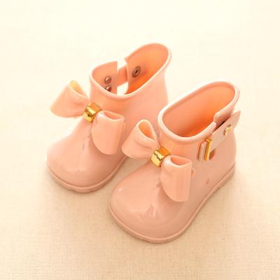 China Fashion Trend PVC Plastic Girls Bow Butterfly High Quality Kids Waterproof Best Shoes Rain Boots For Toddlers for sale