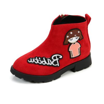 China Other Girls Boots Ankle Bow PU Kids Winter Leather Boots For Little Girls Kids Shoes Size 26-36 Autumn Winter Solid Black Red for sale