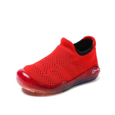 China Round Sports Mesh Flex Kids Shoes Comfortable For Girls Summer Girls Boot Trainers Slip On Kids Shoes Socks for sale