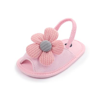 China Big Flower Girls Sandals Small Chappals Size 5 Infant Slippers Baby Indoor Soft Sole Infant Cute Round Shoes for sale