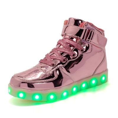 China Other Logo Customized Classic Light Up Trainers Fashion Kids Shoes Pink Casual Shoes For Girls for sale