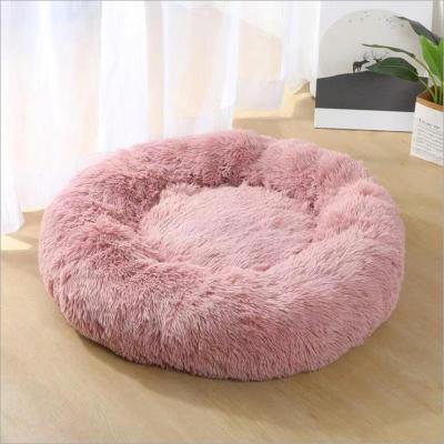 China Autumn And Winter Patterns Cat Litter Mat Round Litter Mat Amazon Plush Dog Viable Warm Pet Kennel Round Kennel Maker for sale