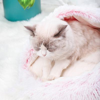 China Winter Stocked Plus Velvet Thickened Warm Egg Nest Cat Cat Dog Pet Nest With Closed Nest Tart Plush Shell for sale