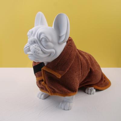 China Custom Stocked Bathrobe Dog Puppy Microfiber Bathrobe Drying Robe For Super Absorbency Effect Dog Towel Coat for sale