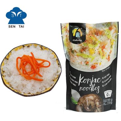 China Low Calorie Pure Konjac Rice Keto Organic White Glucomannan Fresh Konjac Shirataki With Sugar Free for sale