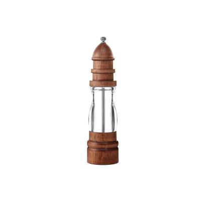 China Viable Manual Wooden Pepper Mill Pepper Spice Salt Mill Crusher Lighthouse Wooden Pepper Mill for sale