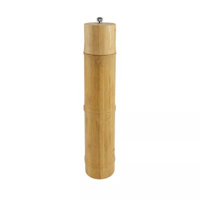 China Sustainable Portable Natural Manual Bamboo Pepper Grinder Mill And Bamboo Salt Shaker for sale