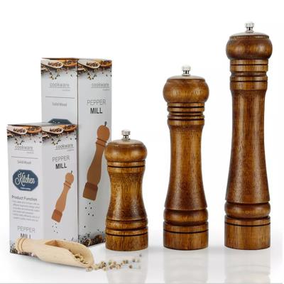 China Michanism Customized Solid Wood Adjustable Hand Shaker Salt And Pepper Mil Premium Viable Grinder for sale