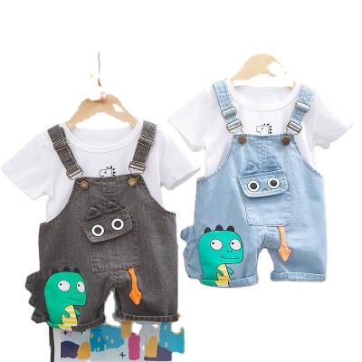 China 0-4 Years Old Boys Toddler Kids Anti-Shrink Braces Retro Dollar Store Spring Summer Style Boy Shirt Shorts Braces 2 Pieces Kids Clothes for sale