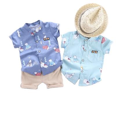 China 0-4 Years Anti-Shrink Boys Toddler One Dollar Store Spring Summer Hawaii Beach Style Boy Shirt Shorts Shorts 2 Piece Kids Clothes for sale