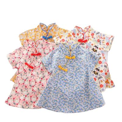 China XPZ Style Lolita 0-5 Years Girls Dress Toddlers Spring Summer Shorts Sleeve Baby Hanfu Dress Girl's Clothing for sale