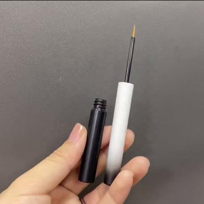 China Extreme Thin Round Liquid Eyeliner Tube With Tip Container Magic Wands Eyeliner Liquid Eyeliner Tip Container Custom Matte Black White Plastic Empty Extreme Thin Round Eyeliner Tube With the little tip brush for sale