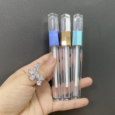 China Liquid Eyeliner Eyelash Container Tube With Slim Clear Empty Packaging Eyelash Serum Eyeliner Container Tubes Lip Gloss Metallic Rose Gold Liquid Bottle diamond design diamond for sale