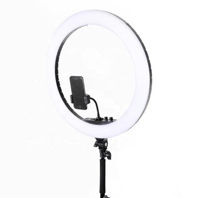 China PORTABLE Beauty Live Ring Light For Youtube Live Selfie Video Studio 22 Inch Ring Light With Mirror Camera Stand Phone Holder for sale