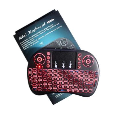 China For Android TV I8 Backlit Wireless Touchpad 7 Color Keyboard 2.4Ghz Wireless Touchpad Mechanical Remote Control Set for sale