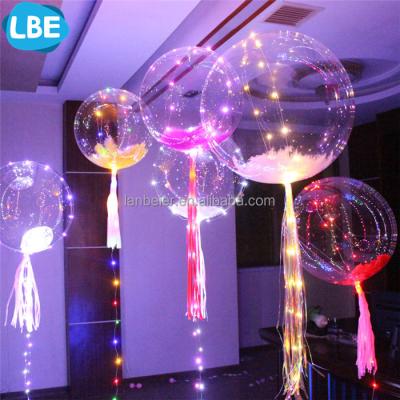 China 3 Meter Length String Gift Toy Party Decoration Led Transparent Bobo Balloon for sale